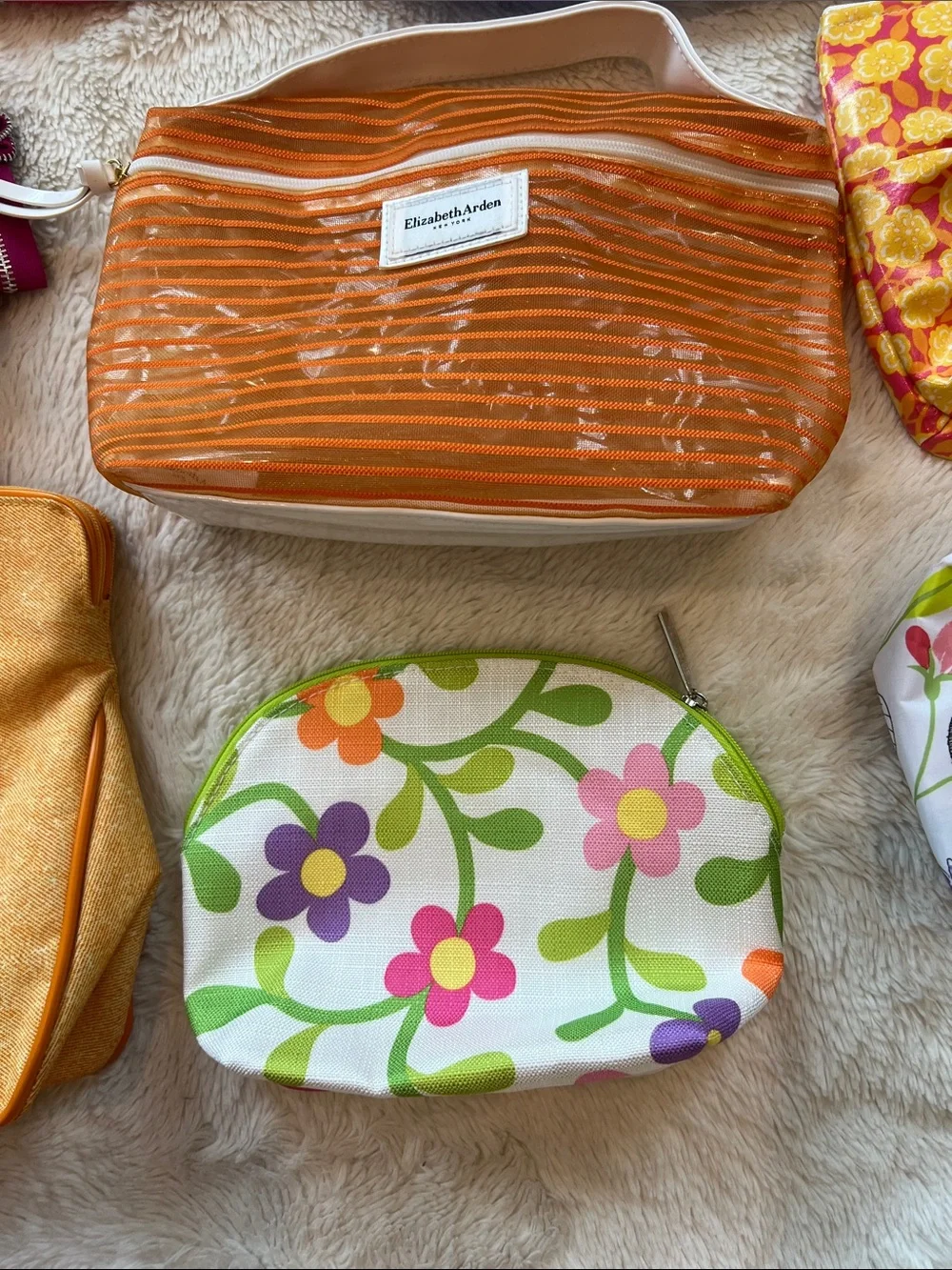 Lot of Elizabeth Arden, Clinique , Estée Lauder misc makeup bags